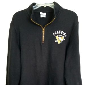 NHL Pittsburgh Penguins pullover 1/4 zip sweatshirt/sweater black size XL
